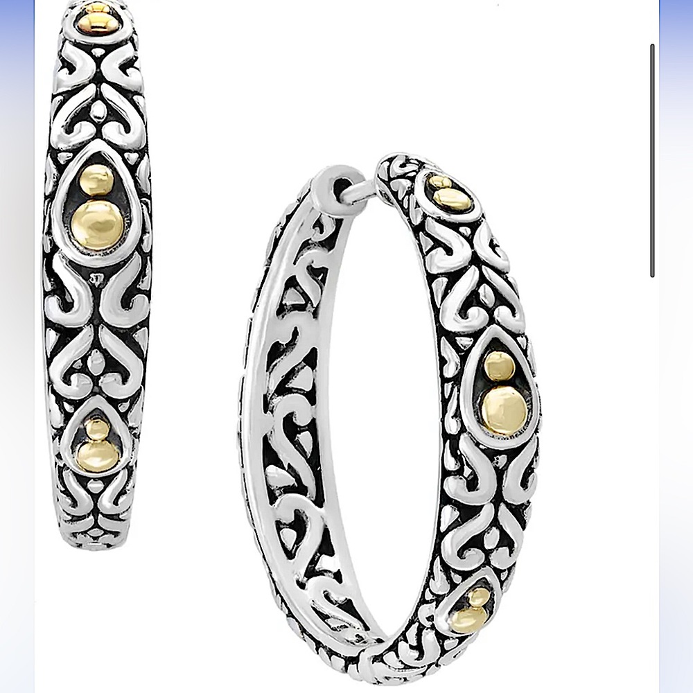 EffY STERLING SILVER 18K YELLOW GOLD EARRINGS